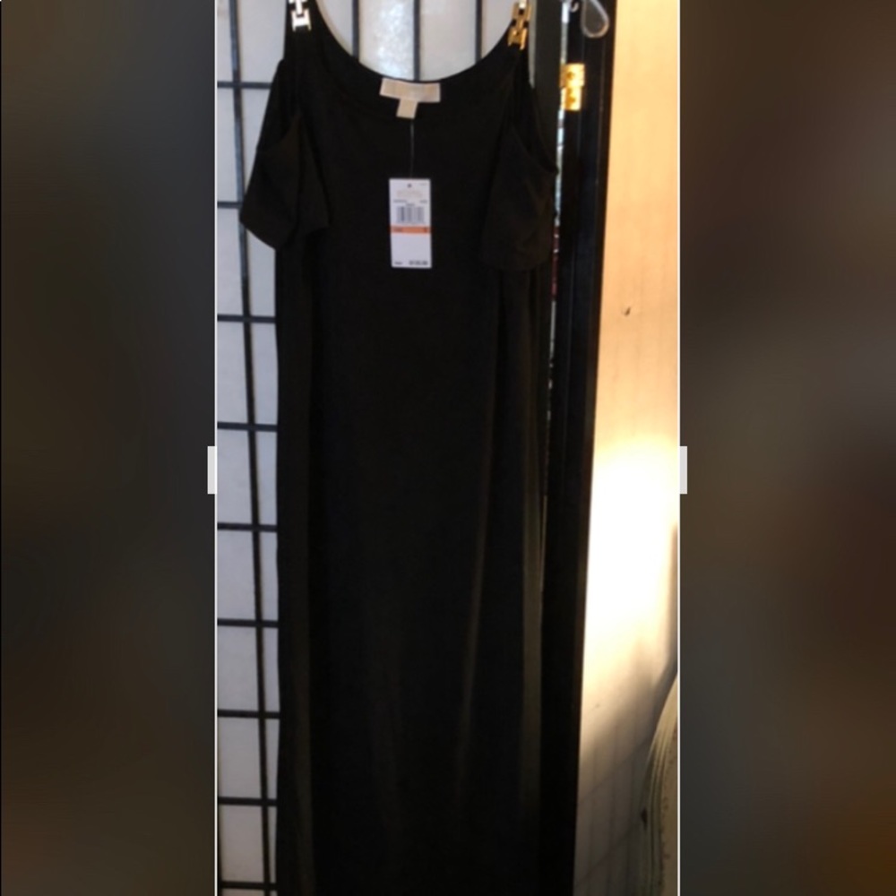 NWT Michael Kors Black Long Dressy Knit Curve Hugging Gown